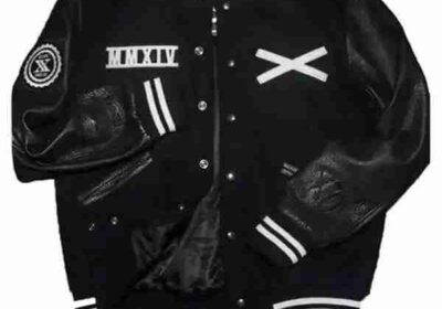 The-Weeknd-XO-Black-Leather-Varsity-Jacket-1