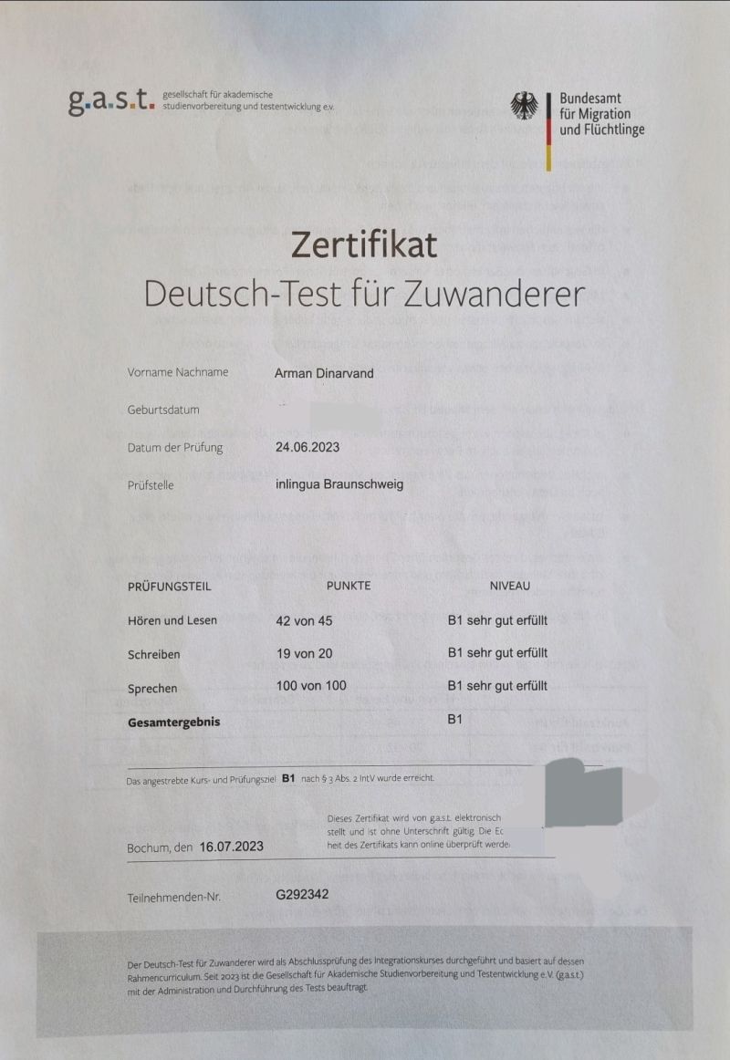 Buy GOETHE B1-TELC B1 Certificates in Germany