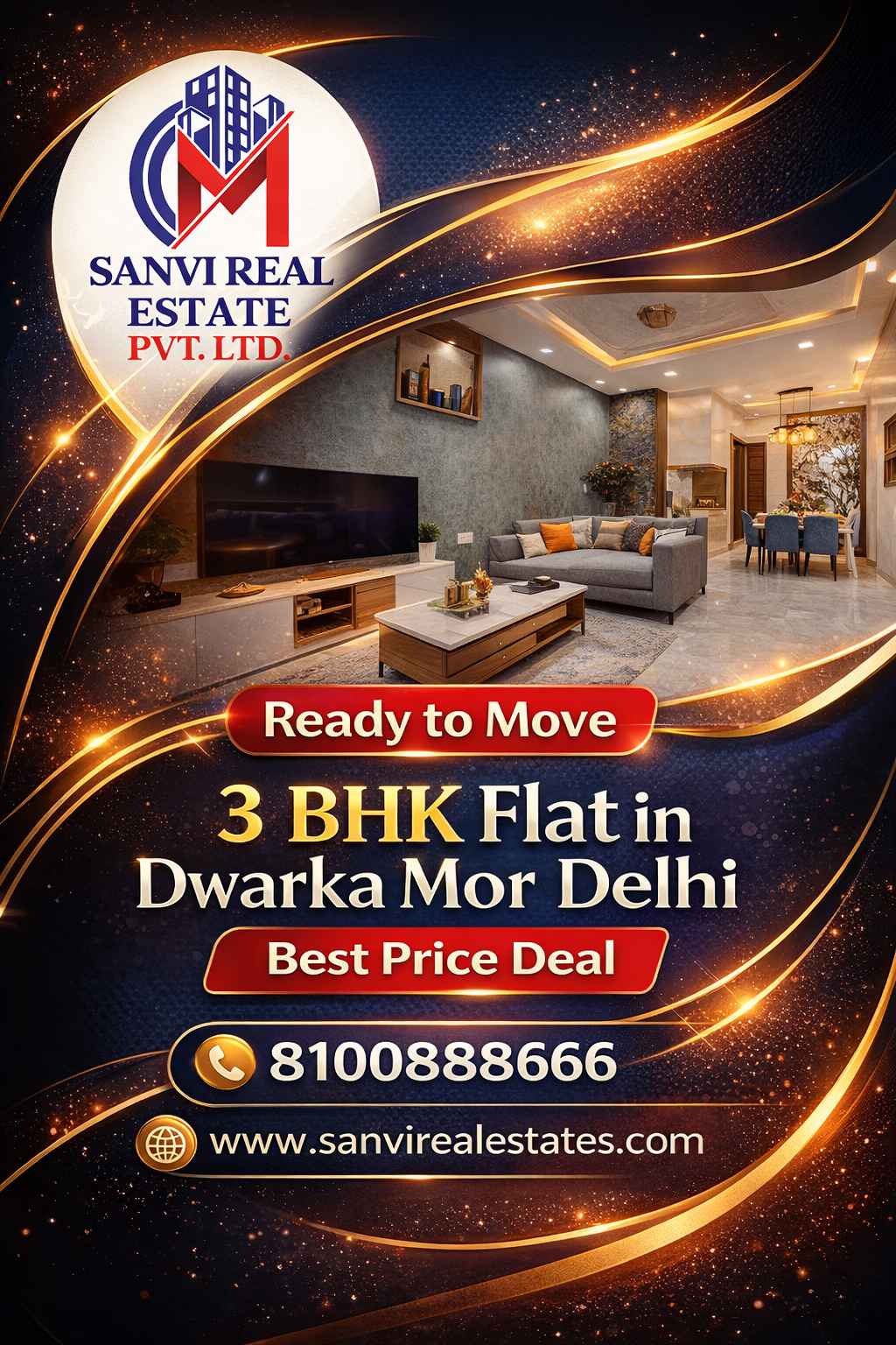 Ready to Move 3 BHK Flat in Dwarka Mor Delhi