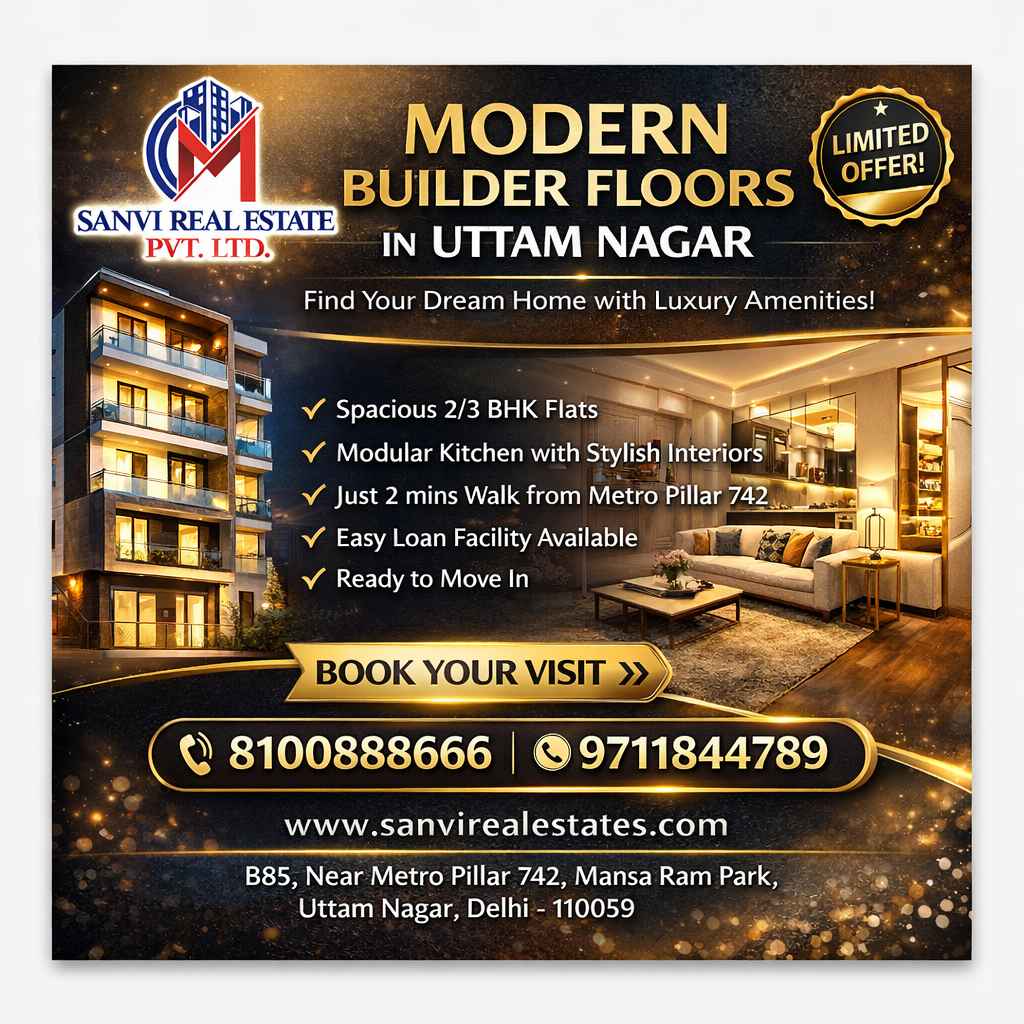 Trusted Modern Builder Floors in Uttam Nagar